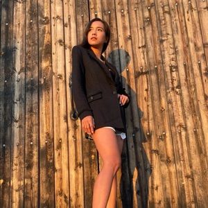 ST.JOHN EVENING BLACK SHIMMERING KNIT JACKET SZ 2